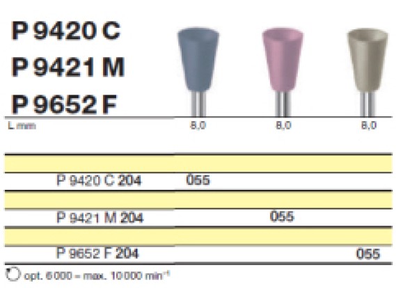 Полировочный бор по керамике 3-я ступень / P 9652 F 204.055, Drendel + Zweiling DIAMANT GmbH, Германия  